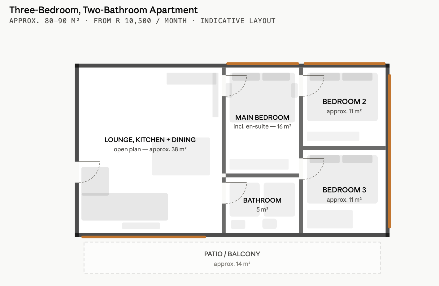 3 Bedroom Floor plan