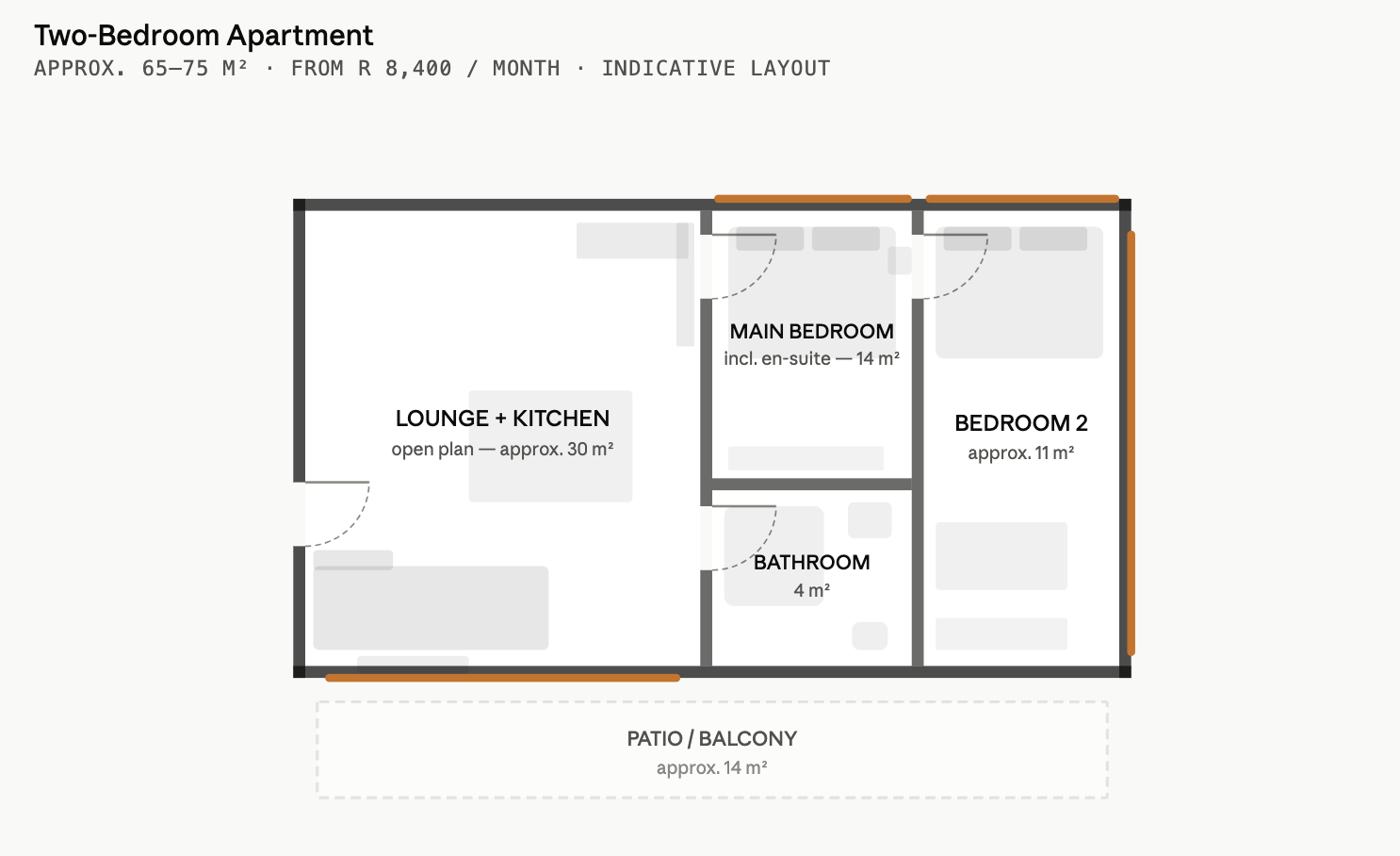 2 Bedroom Floor plan